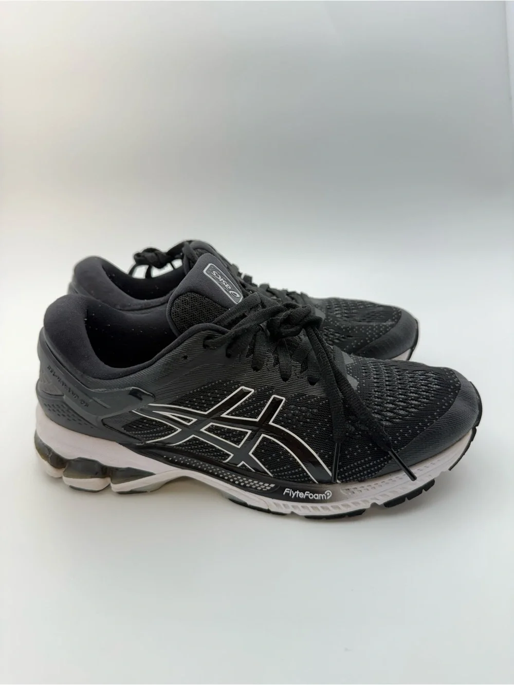 ASICS Women's Black Athletic Running Shoes with White Accents